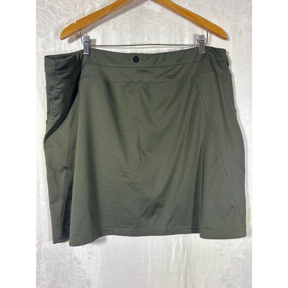 Sahalie Skort 1X Olive Green Long Shorts Skirt Pockets Drawstring - Picture 8 of 11